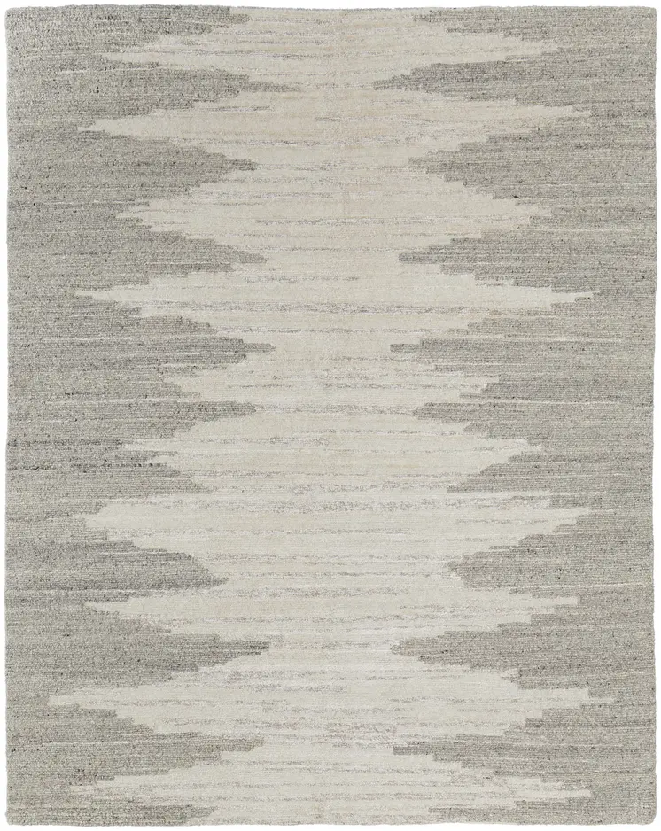 2' X 3' Gray and Ivory Ombre Hand Woven Area Rug