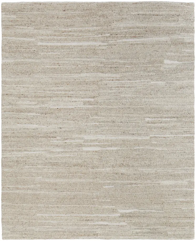 4' X 6' Ivory Abstract Hand Woven Worn Faded Area Rug
