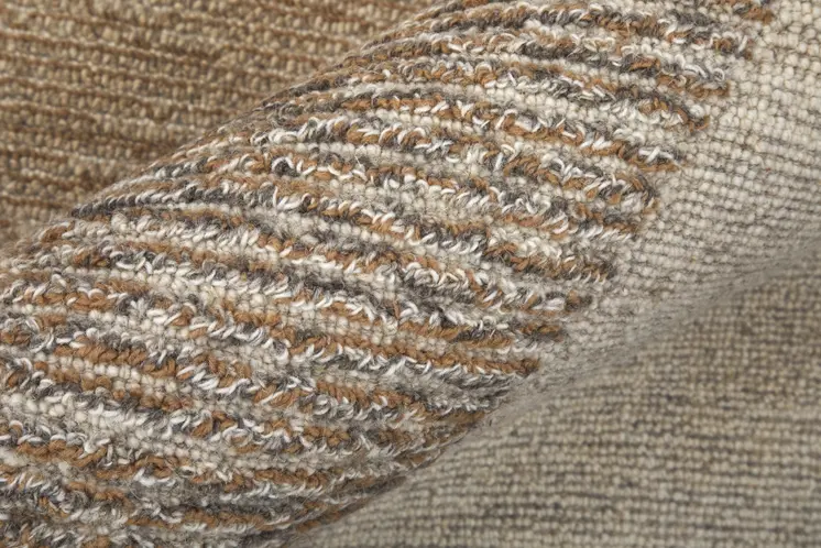 8' X 10' Brown Tan and Ivory Wool Abstract Hand Tufted Area Rug