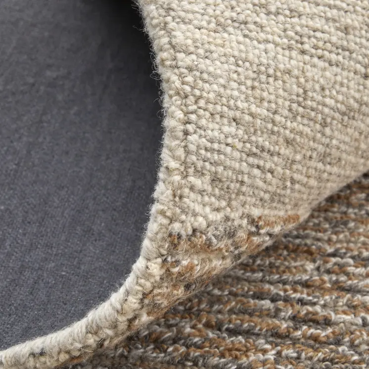 10' X 14' Brown Tan and Ivory Wool Abstract Hand Tufted Area Rug