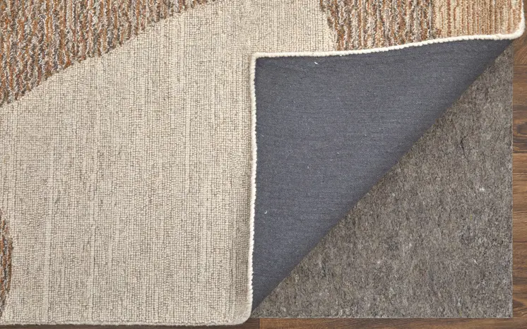 2' X 3' Brown Tan and Ivory Wool Abstract Hand Tufted Area Rug