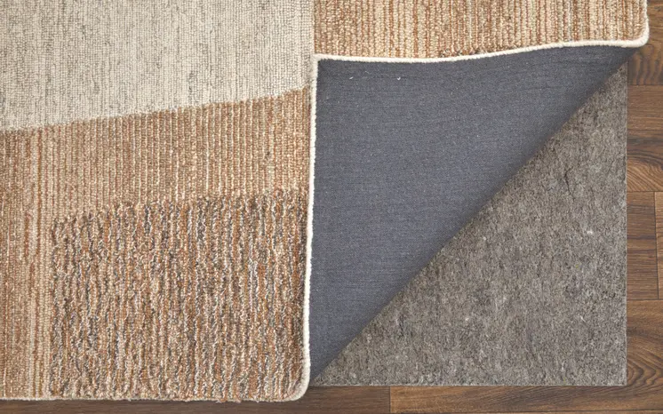 2' X 3' Brown Tan and Ivory Wool Abstract Hand Tufted Area Rug