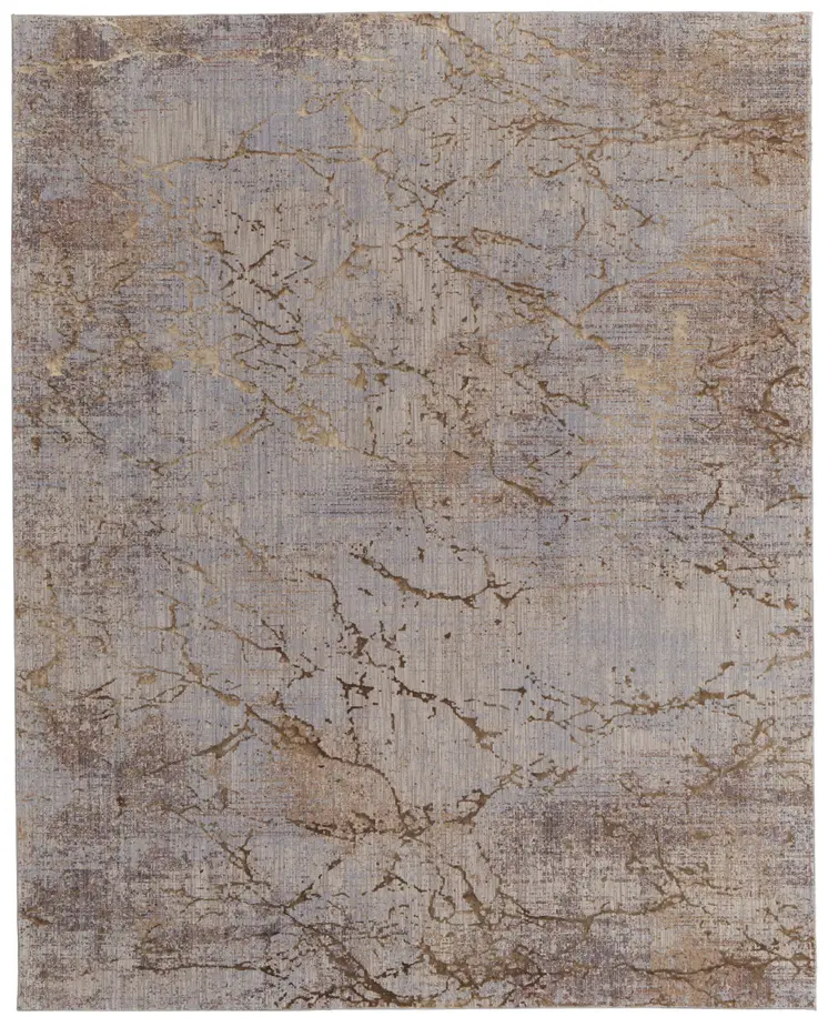 7' X 10' Brown Taupe and Tan Abstract Power Loom Area Rug