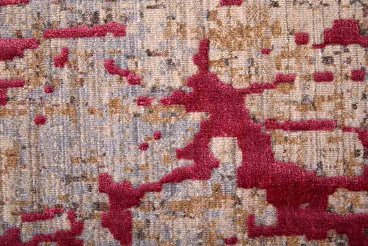 10' X 13' Pink Taupe and Gray Abstract Power Loom Area Rug