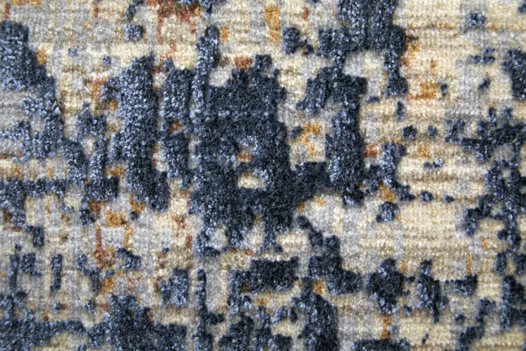 12' X 15' Blue Brown and Tan Abstract Power Loom Area Rug