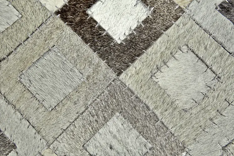 2' X 3' Black Gray and White Faux Cowhide Animal Print Power Loom Area Rug