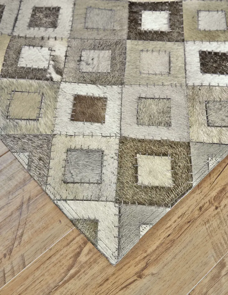 2' X 3' Black Gray and White Faux Cowhide Animal Print Power Loom Area Rug