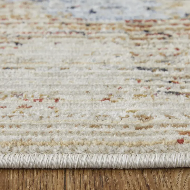 9' X 13' Blue Gray and Tan Abstract Power Loom Area Rug