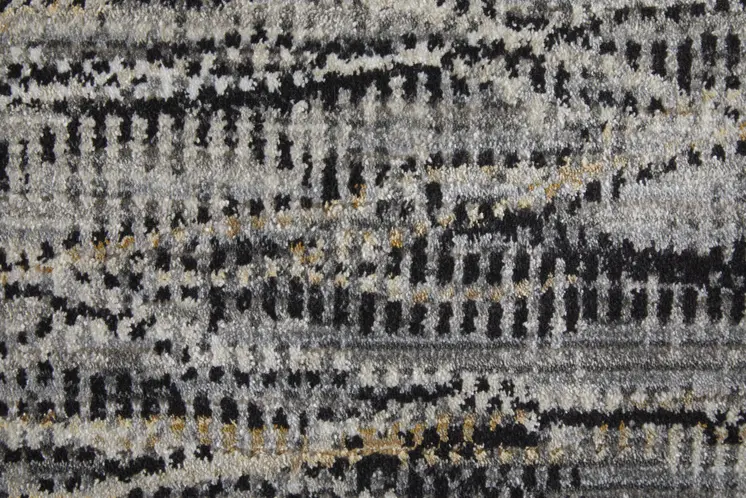 2' X 3' Gray Ivory and Tan Abstract Power Loom Area Rug