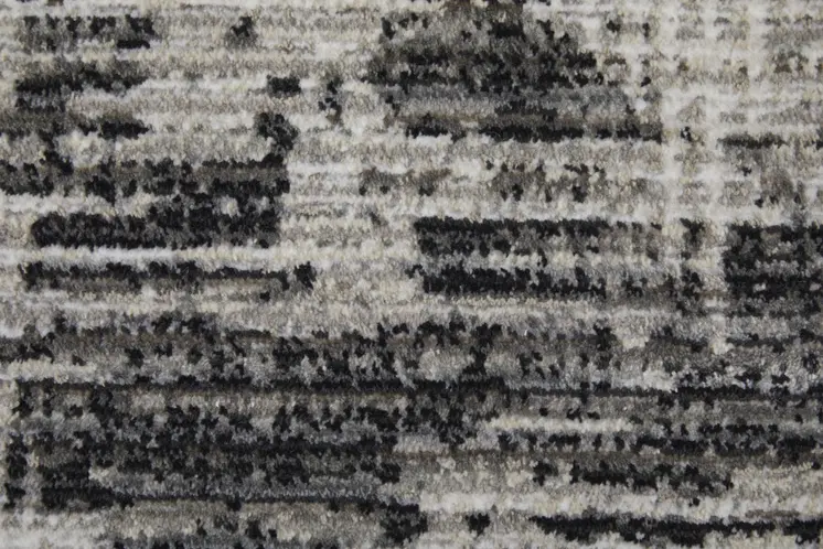 2' X 3' Gray and Ivory Abstract Power Loom Area Rug