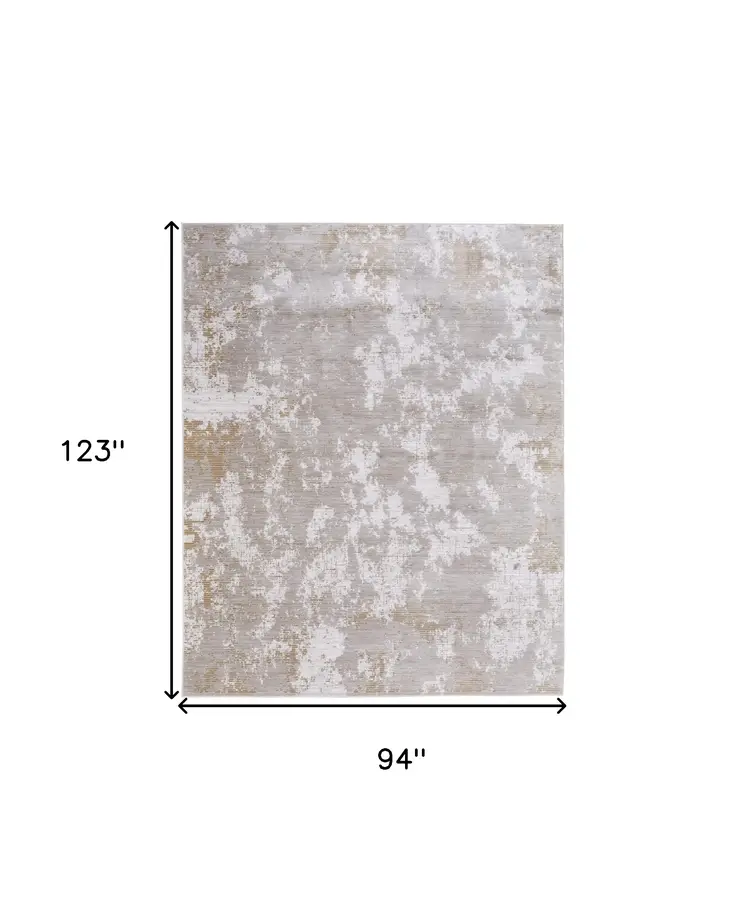 8' X 10' Gray Brown and Ivory Abstract Power Loom Area Rug