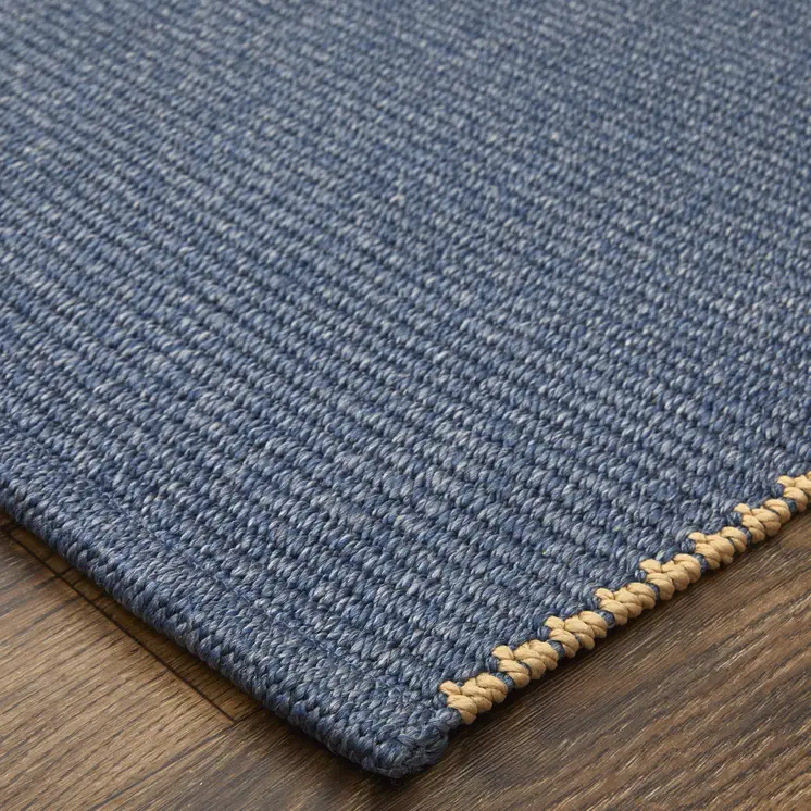9' X 12' Blue Hand Woven Area Rug