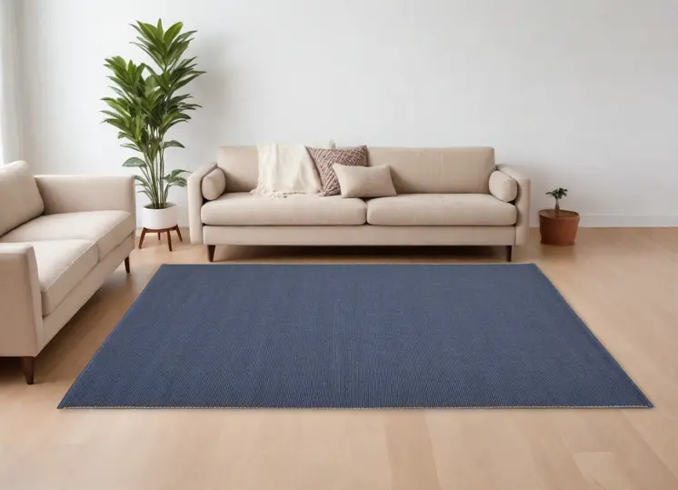 10' X 14' Blue Hand Woven Area Rug