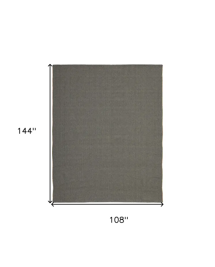 9' X 12' Green Hand Woven Area Rug