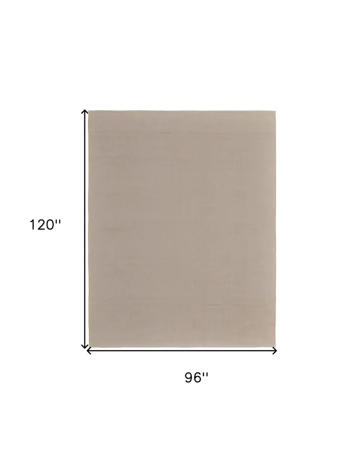 8' X 10' Ivory and Tan Hand Woven Area Rug