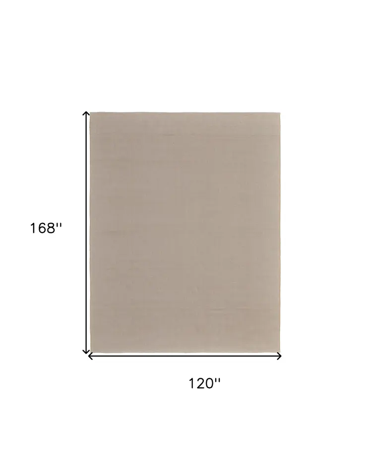 10' X 14' Ivory and Tan Hand Woven Area Rug