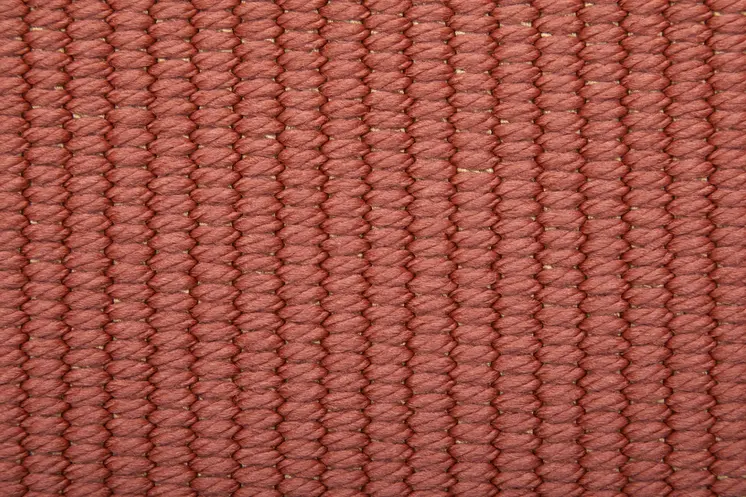 5' X 8' Red and Tan Hand Woven Area Rug