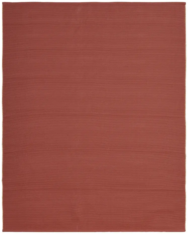 8' X 10' Red and Tan Hand Woven Area Rug