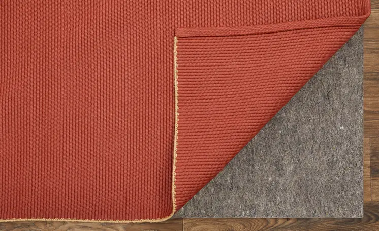 8' X 10' Red and Tan Hand Woven Area Rug