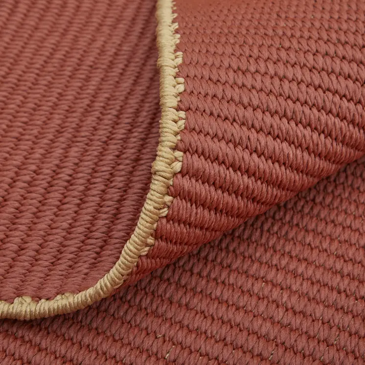 8' X 10' Red and Tan Hand Woven Area Rug