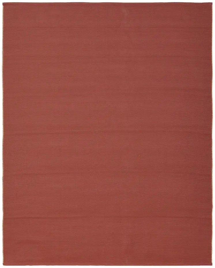 9' X 12' Red and Tan Hand Woven Area Rug