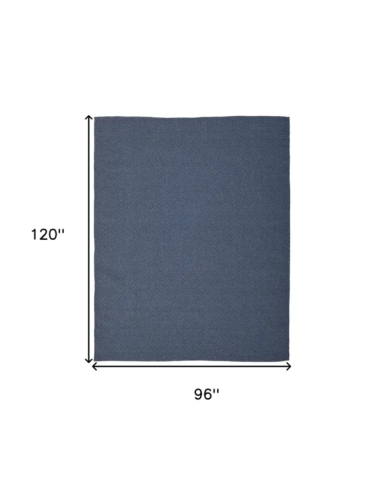 8' X 10' Blue Hand Woven Area Rug