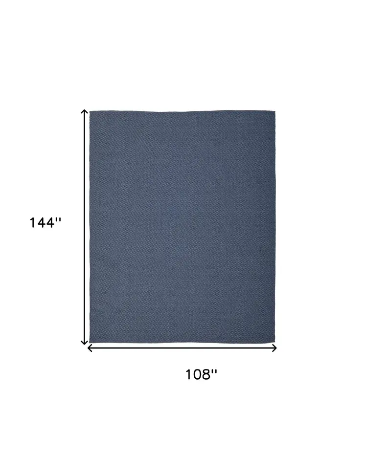 9' X 12' Blue Hand Woven Area Rug