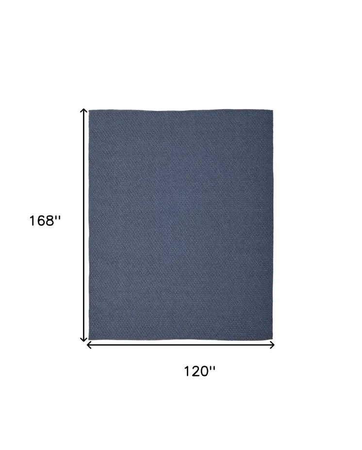 10' X 14' Blue Hand Woven Area Rug