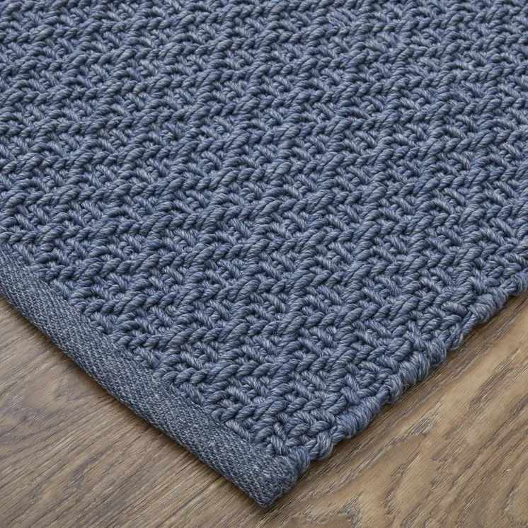 10' X 14' Blue Hand Woven Area Rug