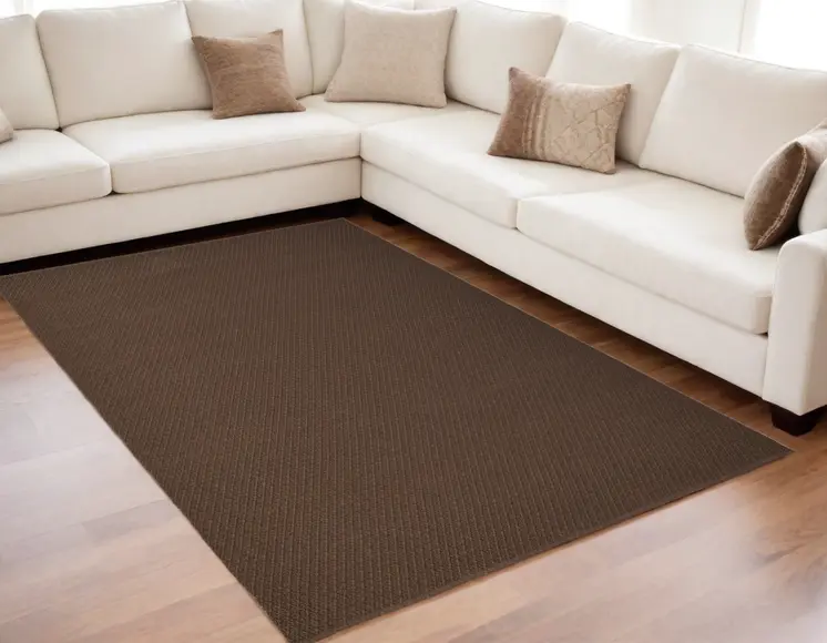 5' X 8' Brown Hand Woven Area Rug