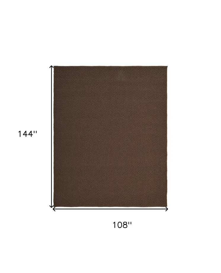 9' X 12' Brown Hand Woven Area Rug