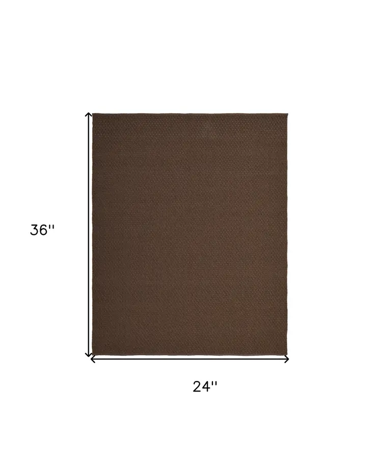 2' X 3' Brown Hand Woven Area Rug