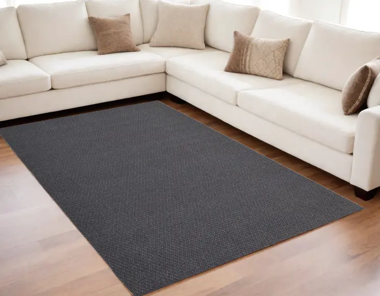 5' X 8' Gray Hand Woven Area Rug