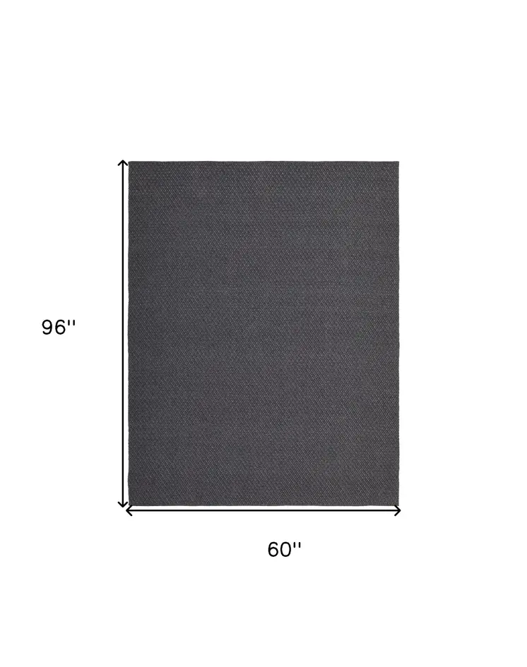 5' X 8' Gray Hand Woven Area Rug