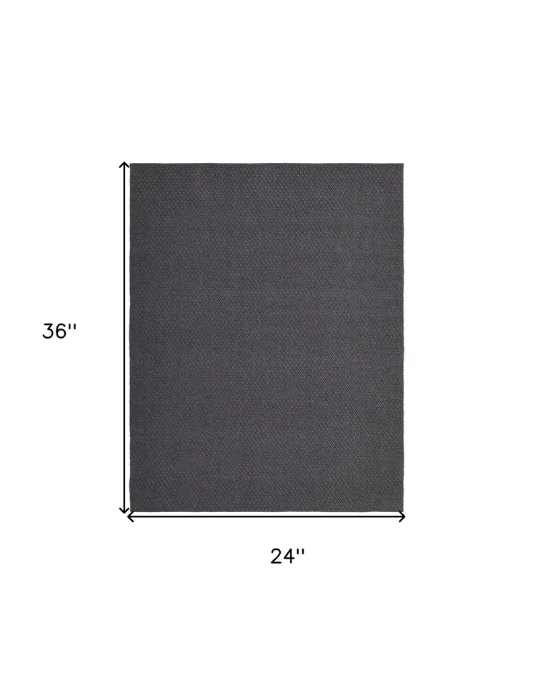 2' X 3' Gray Hand Woven Area Rug
