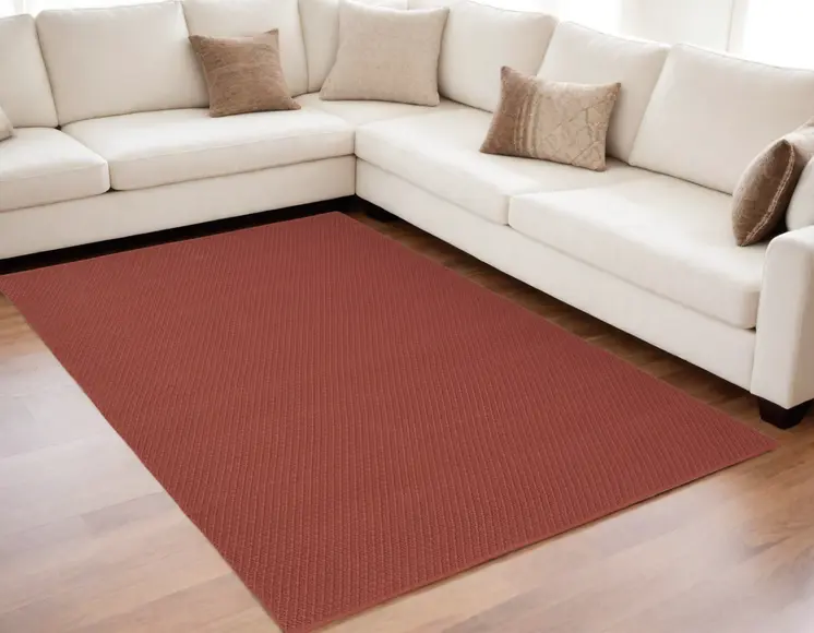 5' X 8' Red Hand Woven Area Rug