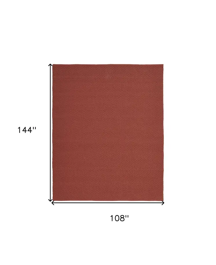 9' X 12' Red Hand Woven Area Rug