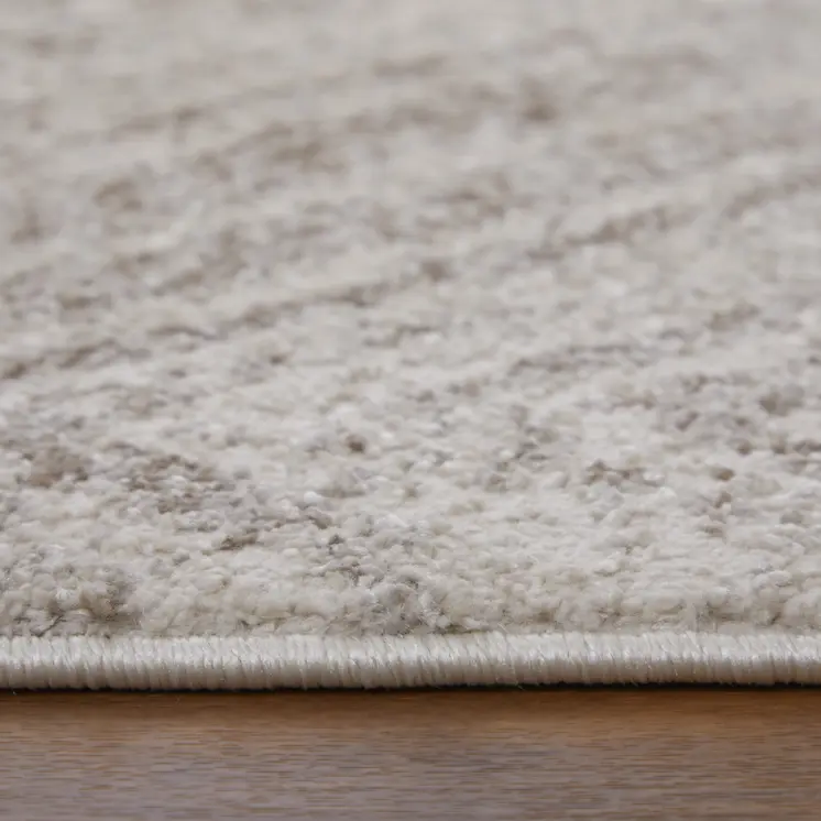 2' X 3' Ivory and Brown Geometric Power Loom Area Rug
