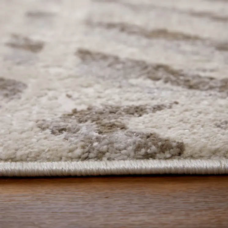 2' X 3' Ivory and Brown Geometric Power Loom Area Rug