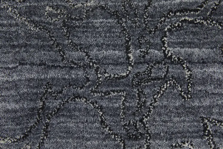 2' X 3' Gray and Blue Abstract Hand Woven Area Rug