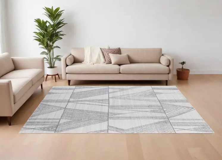 10' X 14' Black and Ivory Abstract Hand Woven Area Rug