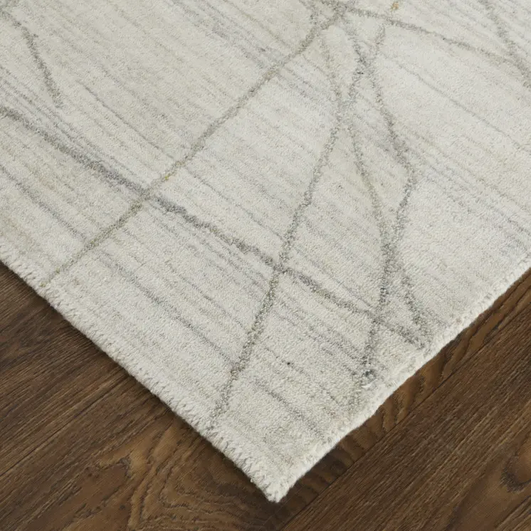 9' X 12' Gray and Ivory Abstract Hand Woven Area Rug