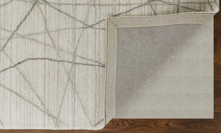 9' X 12' Gray and Ivory Abstract Hand Woven Area Rug