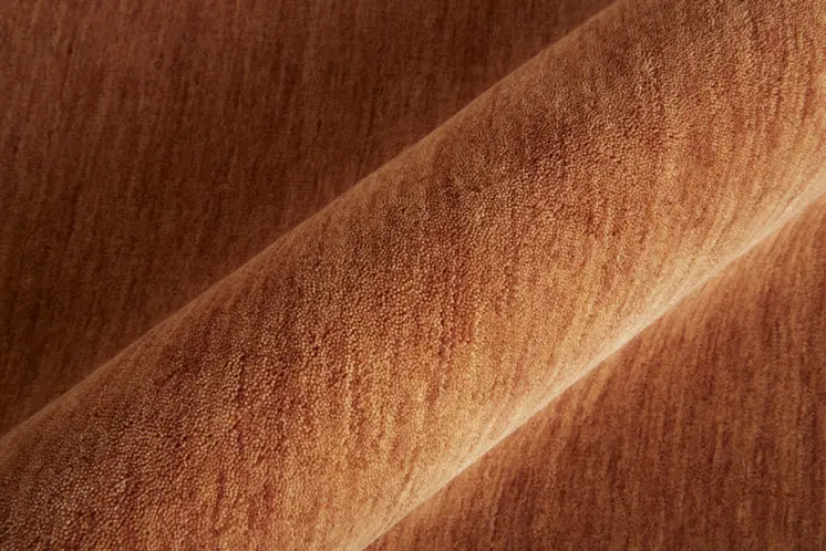 8' Orange Wool Hand Woven Round Rug