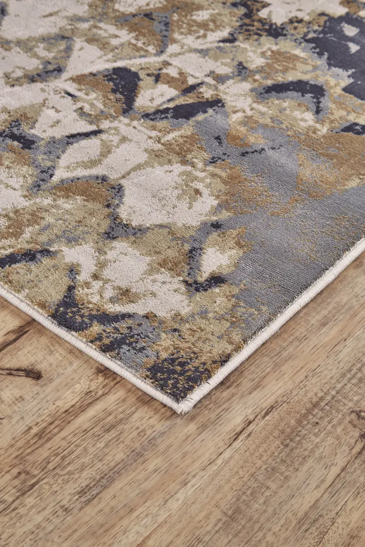 2' X 3' Gray Geometric Distressed Area Rug