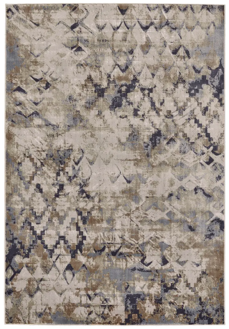 2' X 3' Gray Geometric Distressed Area Rug