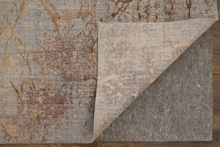 2' X 3' Tan Brown and Taupe Abstract Power Loom Area Rug