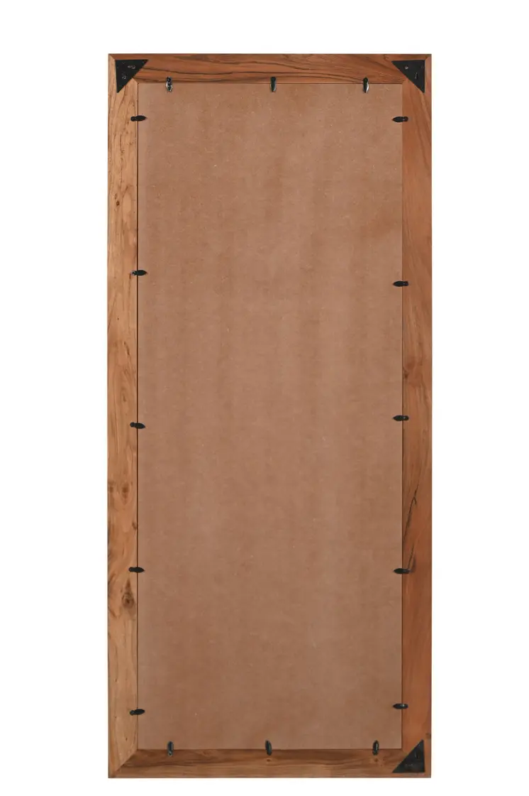 32" Brown Live Edge Solid Wood Full Length Hanging Mirror