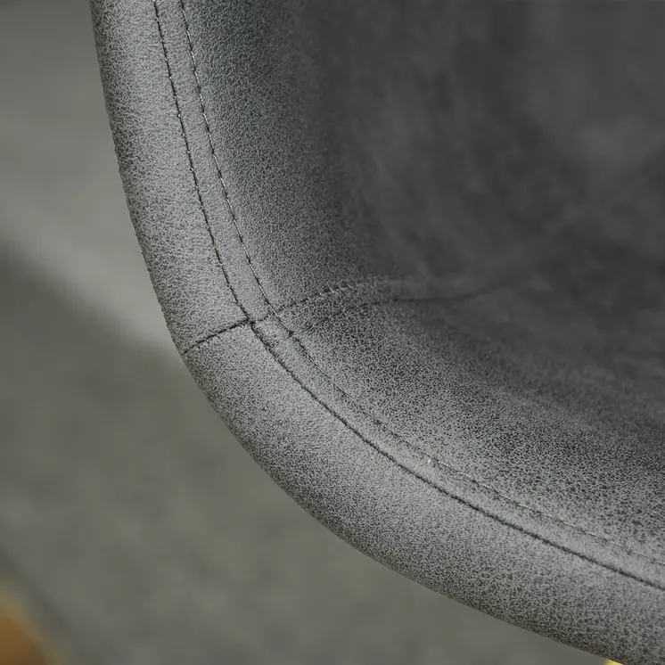 Set of Two Black and Gold Upholstered Faux Leather Dining Side Chairs