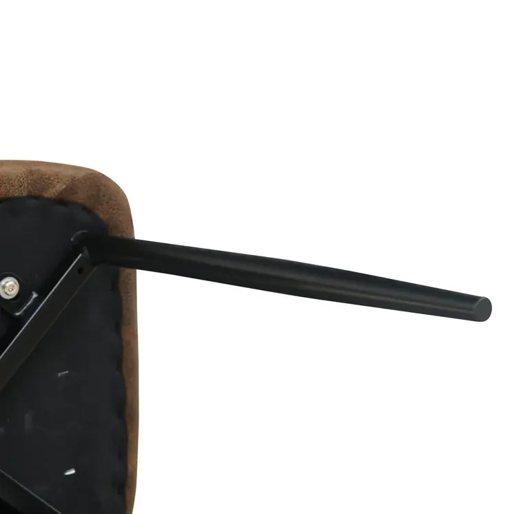 Set of Four Brown and Black Upholstered Suede Dining Side Chairs
